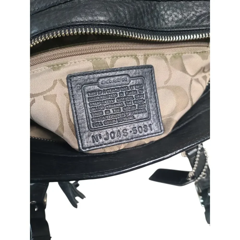 Coach Hampton Tassel Satchel Black Pebbled Leather 5031 GUC - Picture 10 of 11